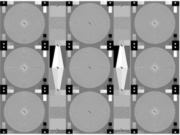 Transmissive Certificated  Camera Test Chart Modulated Sinusoidal Siemens Star