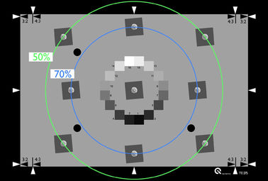 Nine Slanted Edge Structure Resolution Test Chart Sine Image Iso 12233 Slanted Edge Reflective