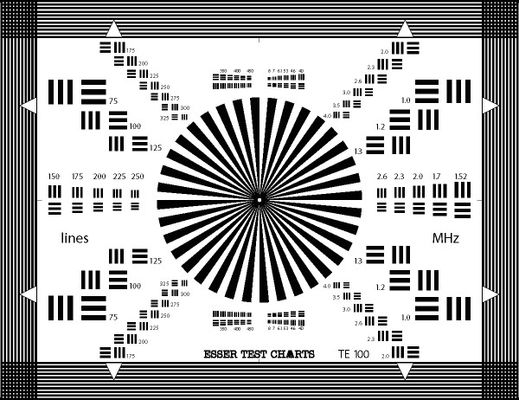 TUV 280x210mm Lens Focus Test Chart Sineimage YE0100 Reflective