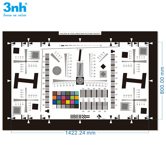 4000 Lines Resolution Test Chart 3nh Customized ISO 12233 With Color Patches 4X