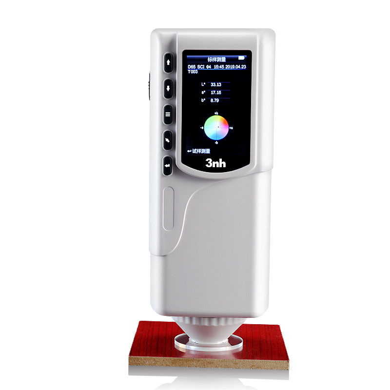 White Plastic Handheld Colorimeter , 4mm Aperture Paint Color Difference Analyzer
