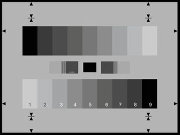 Professional Resolution Test Chart Two 9 Graduated Counter Current Gray Scales