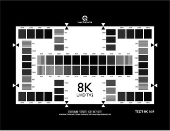 8k UHD TV2 Resolution Test Chart 200-4000 Cph 16/9 Transparent 18% Transmission